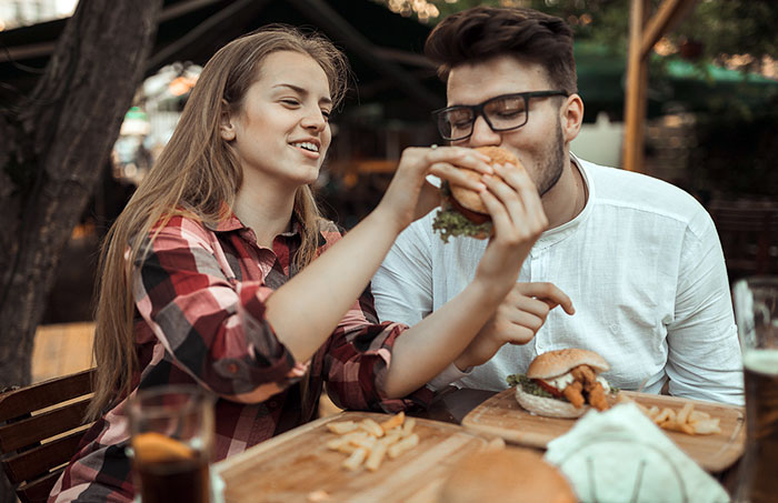 Couple eating